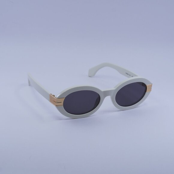 Palm Angels PERI094 HARMONY 0107 Sunglasses White Oval Frame, Grey Lenses main image 7